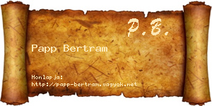 Papp Bertram névjegykártya