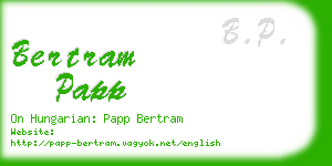 bertram papp business card